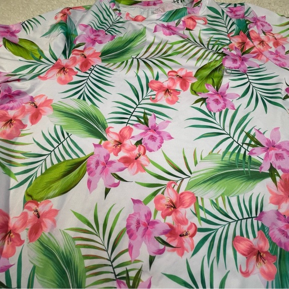 Hurley Floral Tropical Rash Guard Swim Top Long Sleeve UPF 50+ Size M - Picture 5 of 8